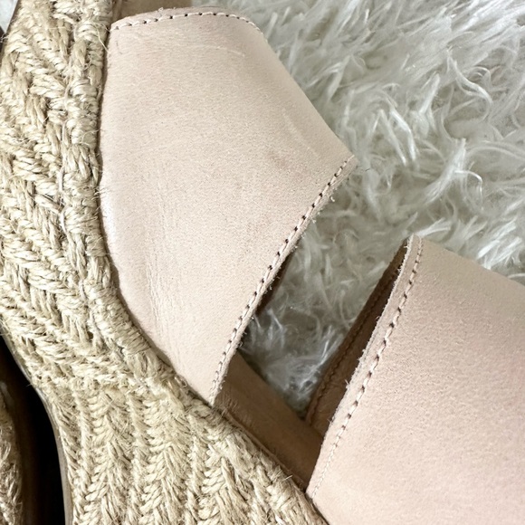 Born Wedge Espadrille Vachetta Leather Light Pink/Tan Women’s Size 9 - Picture 7 of 9